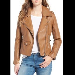 Blank NYC 🤎 Cognac leather moto jacket